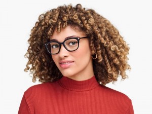 Jet Black with Rose Gold Warby Parker Maeve Women's Eyeglasses Australia | Q7F-7927