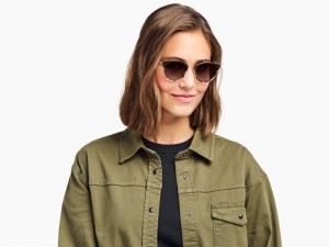 Layered Marzipan Tortoise with Polished Gold Warby Parker Angelise Women's Sunglasses Australia | J1P-9745