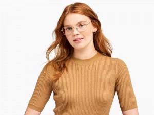 Polished Gold Warby Parker Gifford Women's Eyeglasses Australia | T4G-3512