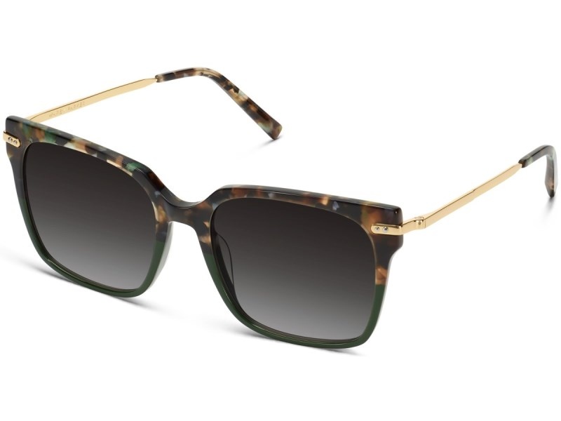 Aventurine Tortoise with Polished Gold Warby Parker Vela Women's Sunglasses Australia | X9C-1146