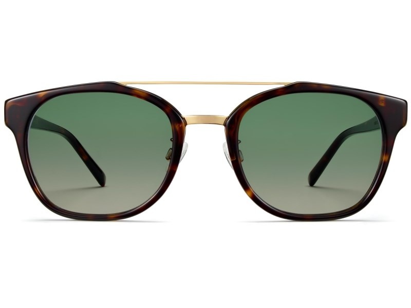 Cognac Tortoise with Polished Gold Warby Parker Fairfax Men's Sunglasses Australia | R7A-0049