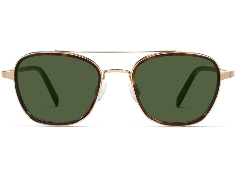 Cognac Tortoise with Polished Gold Warby Parker Earle Men's Sunglasses Australia | N5O-7193