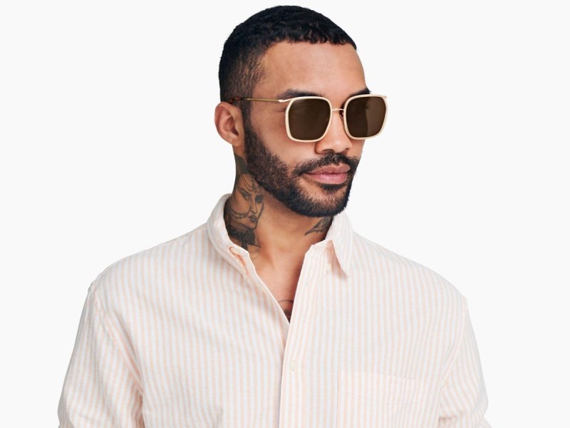 Honeysuckle with Polished Gold Warby Parker Catori Men's Sunglasses Australia | G0D-7412