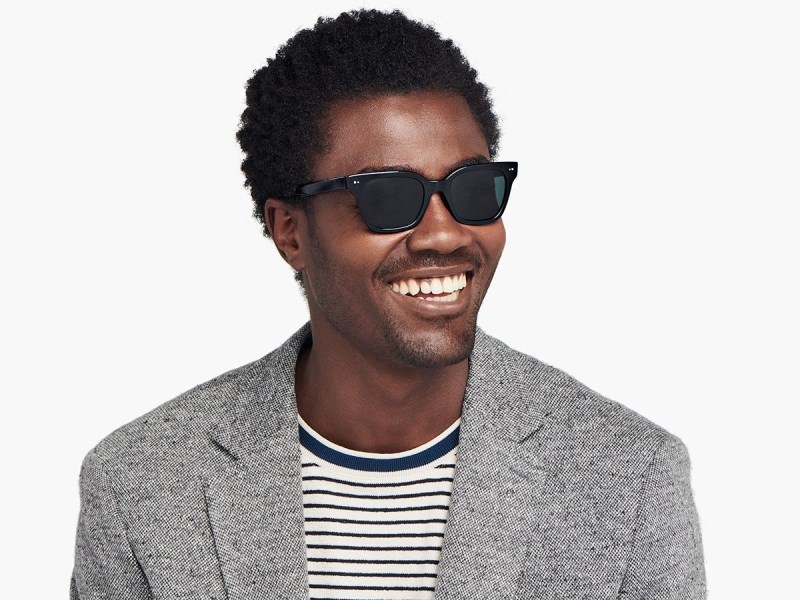 Jet Black Warby Parker Beale Men's Sunglasses Australia | E0L-5393