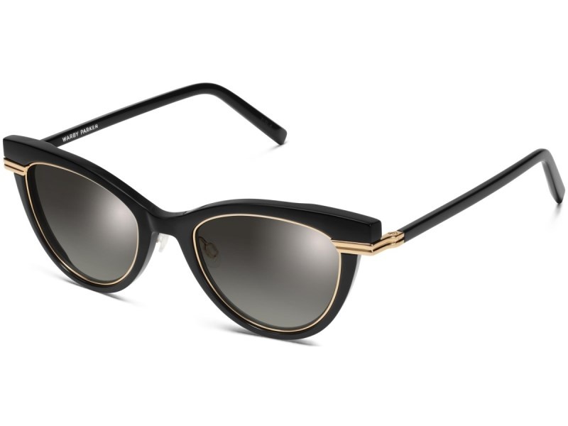 Jet Black with Polished Gold Warby Parker Aurelia Women's Sunglasses Australia | X5G-5867