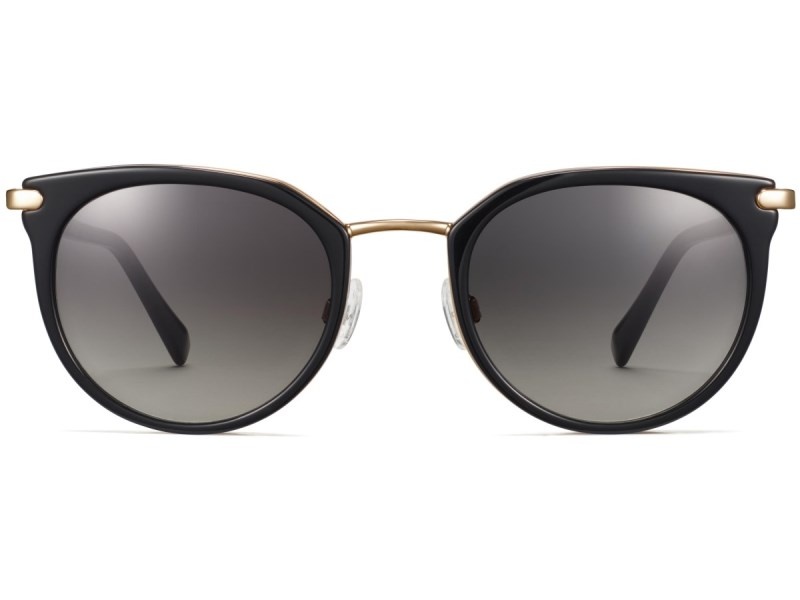 Jet Black with Polished Gold Warby Parker Whittier Men's Sunglasses Australia | Y5L-2322