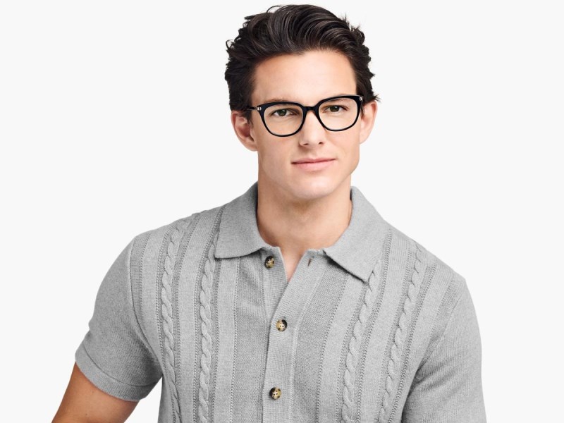 Jet Black with Rose Gold Warby Parker Maeve Men's Eyeglasses Australia | U5F-7531