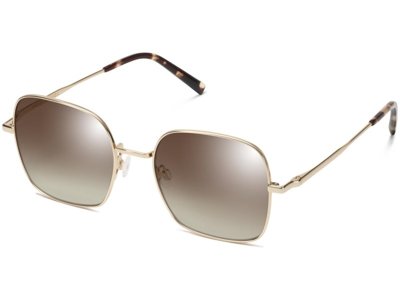 Polished Gold Warby Parker Aniyah Women's Sunglasses Australia | H3D-0274