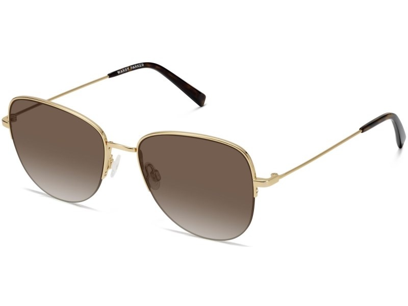 Polished Gold Warby Parker Carlotta Men's Sunglasses Australia | C7A-2053