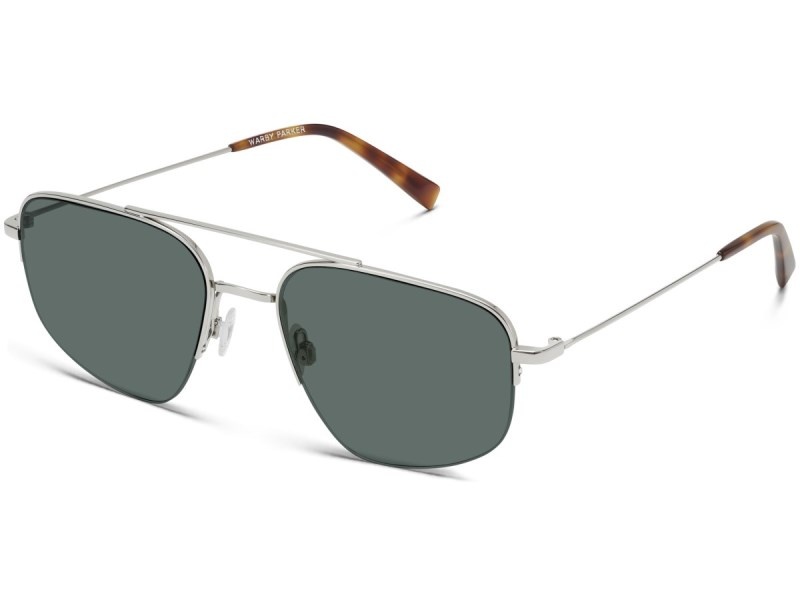 Polished Silver Warby Parker Julio Men's Sunglasses Australia | P2B-9142