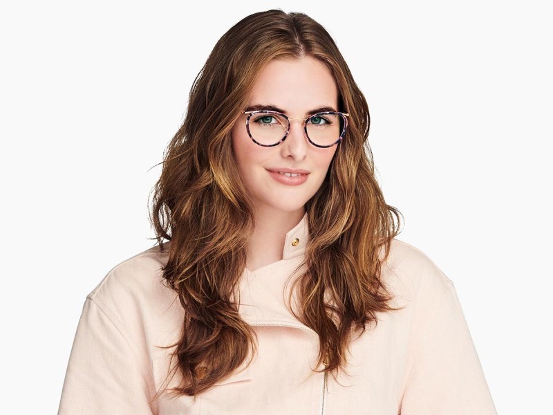 Violet Quartz Crystal with Polished Gold Warby Parker Dinah Women\'s Eyeglasses Australia | S7G-7507