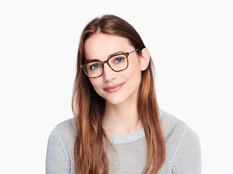 Woodgrain Tortoise with Polished Silver Warby Parker Caleb Women's Eyeglasses Australia | K5R-8520